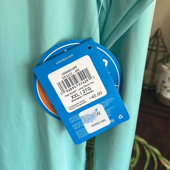 ❤️Columbia Women’s PFG Tidal Tee ll Long Sleeve-Gullfoss Green, White Lo… - Picture 11 of 16